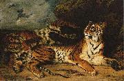 A Young Tiger Playing with its Mother Eugene Delacroix